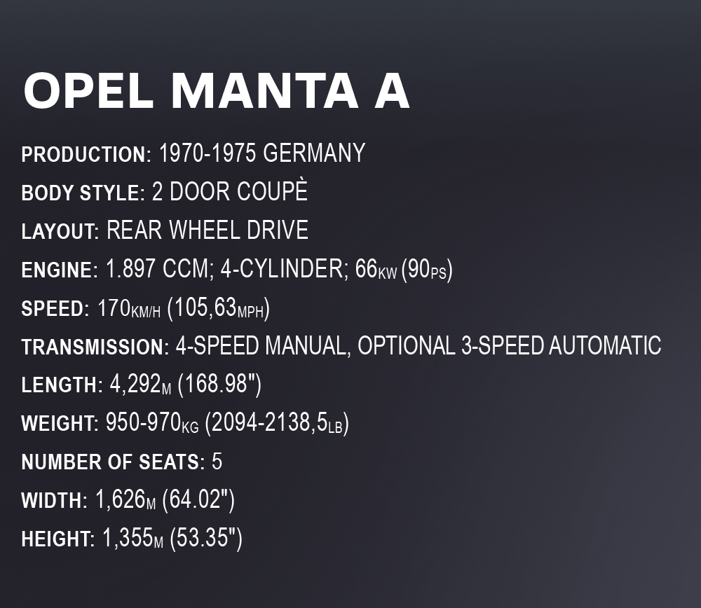 Cobi 24338 - Executive Edition: Opel Manta A 1970