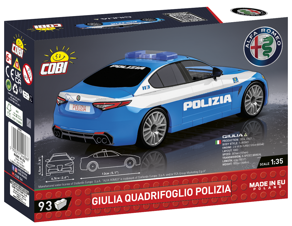 Cobi 24606 - Alfa Romeo 1:35: Giulia Quadrifoglio Polizia