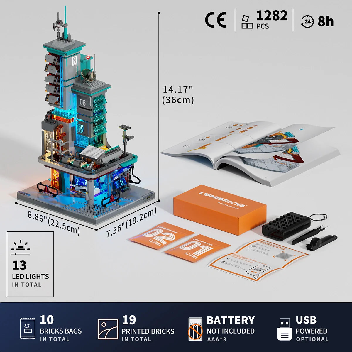 Lumibricks 17010 - Cyberpunk: Neon Tech Station