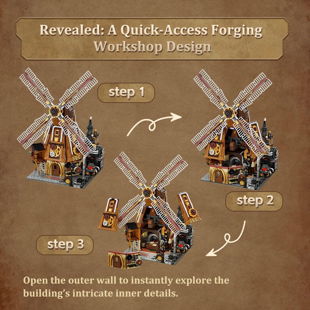 Pantasy - Steampunk: Windmühle 85026 Klemmbausteinset