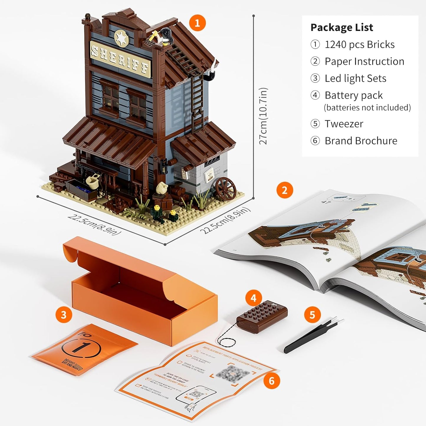 Lumibricks // Funwhole F9026 V2 - Western: Sheriff Office (1240 Gobricks Klemmbausteine)