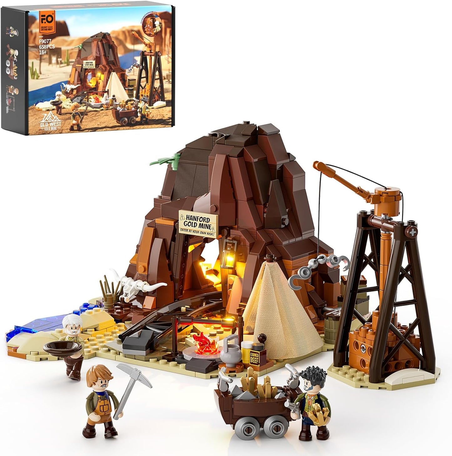 Funwhole // Lumibricks F9077 - Western: Old Gold Mine (658 Klemmbausteine)