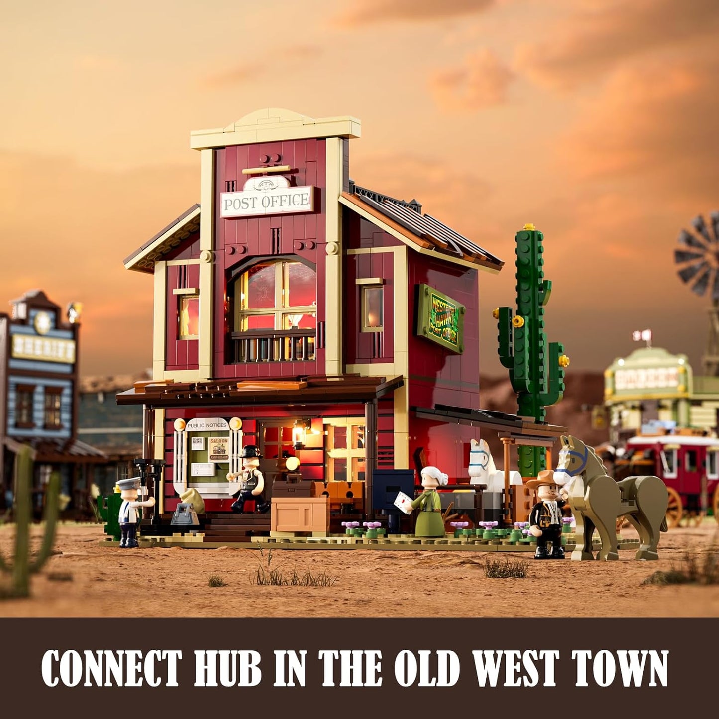 Funwhole // Lumibricks F9044 - Western: Old West Post Office (1692 Klemmbausteine)