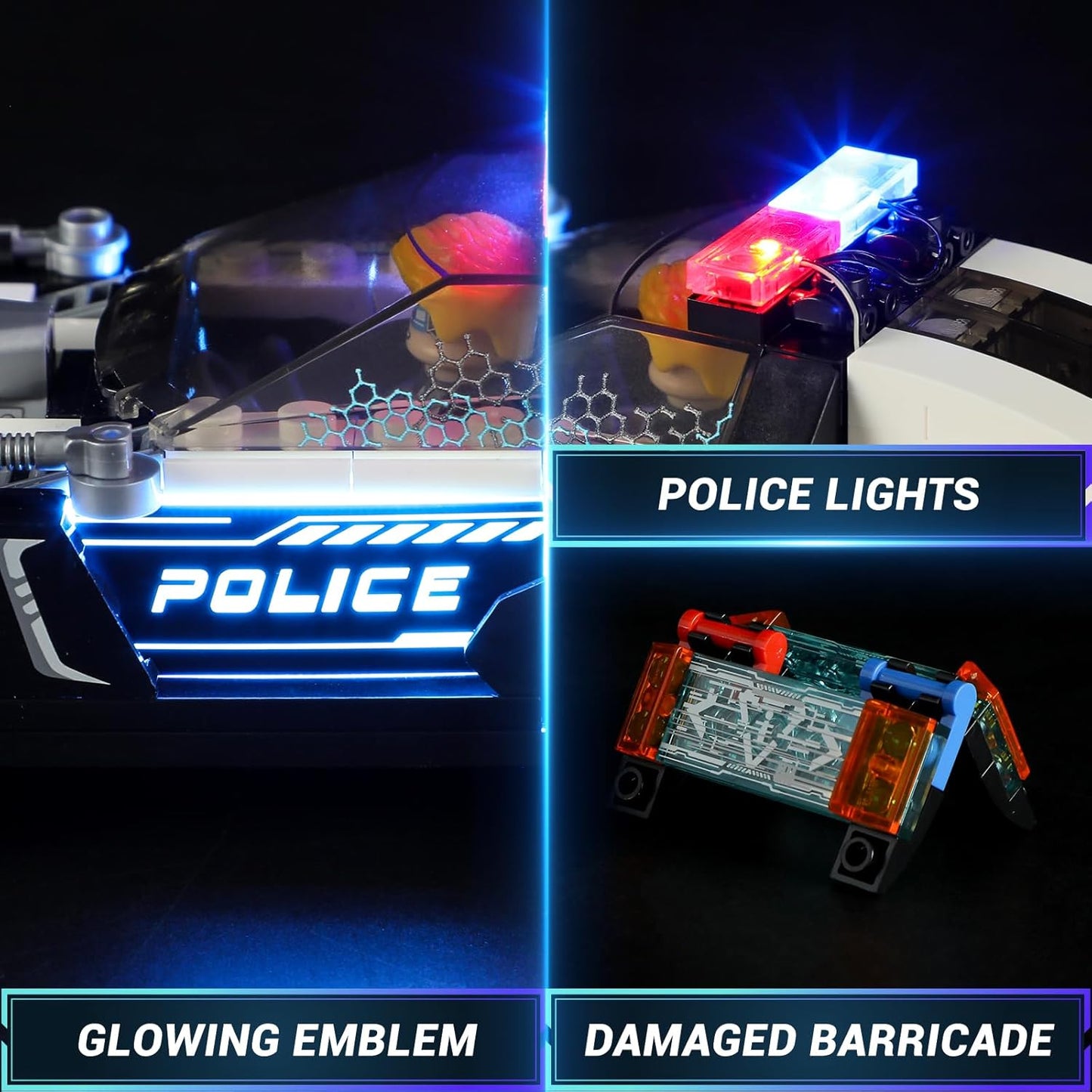 Funwhole // Lumibricks F9043 - Cyberpunk: Police Patrol Car (372 Gobricks Klemmbausteine)