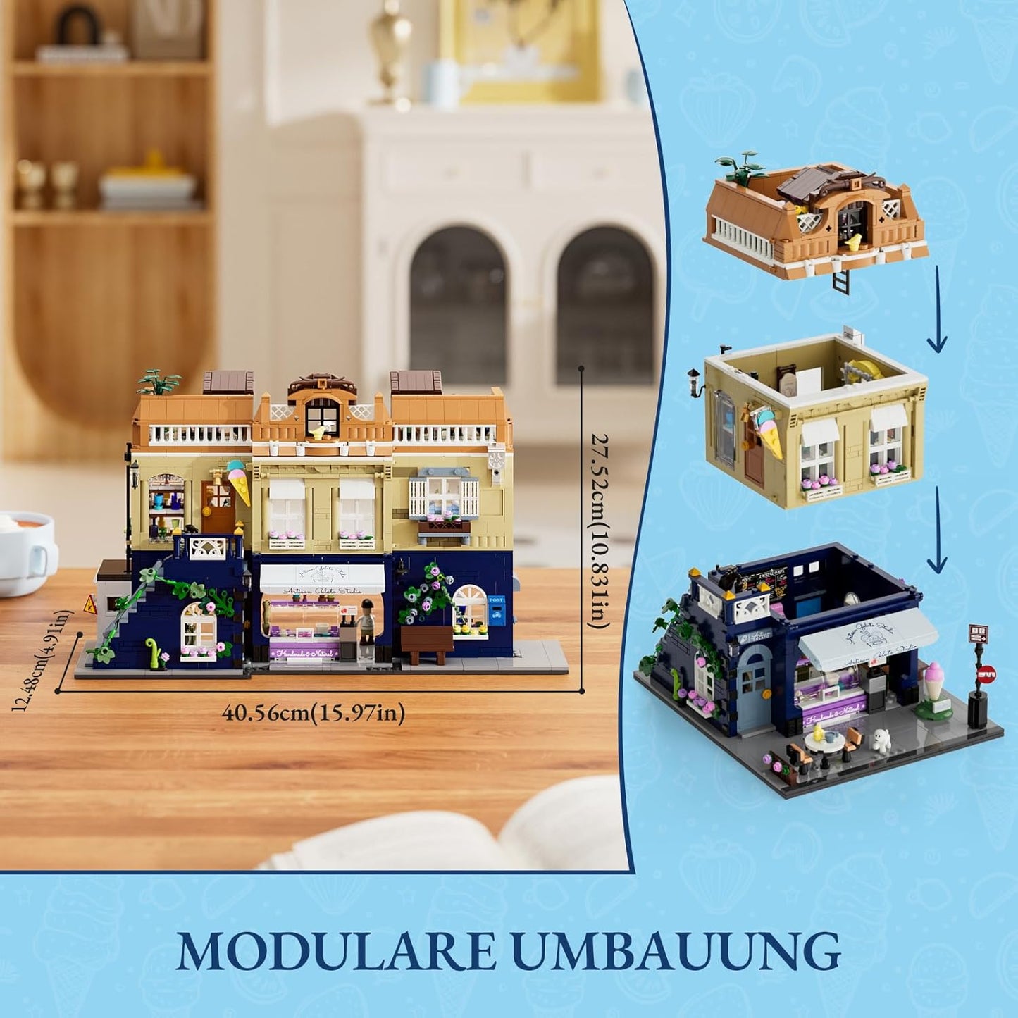 Funwhole // Lumibricks F9078 - City: Eisdiele (1948 Klemmbausteine)