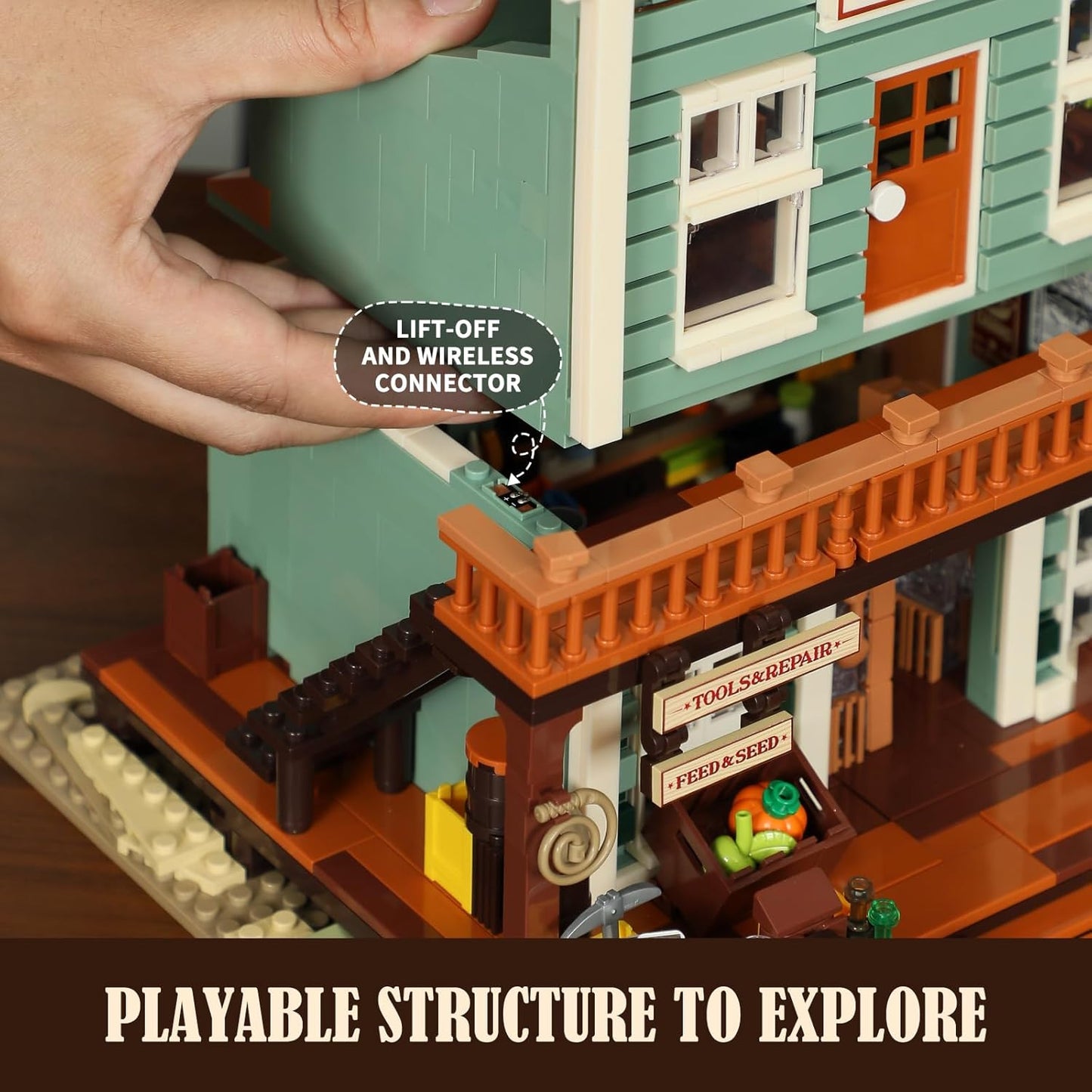 Funwhole // Lumibricks F9057 - Western: Old West General Store (1895 Klemmbausteine)