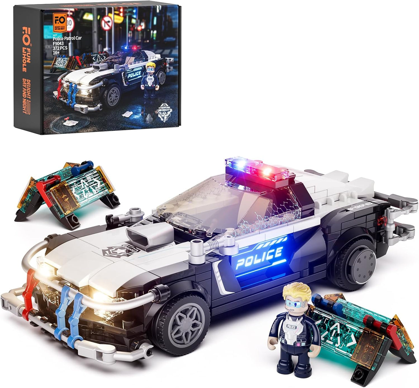 Funwhole // Lumibricks F9043 - Cyberpunk: Police Patrol Car (372 Gobricks Klemmbausteine)