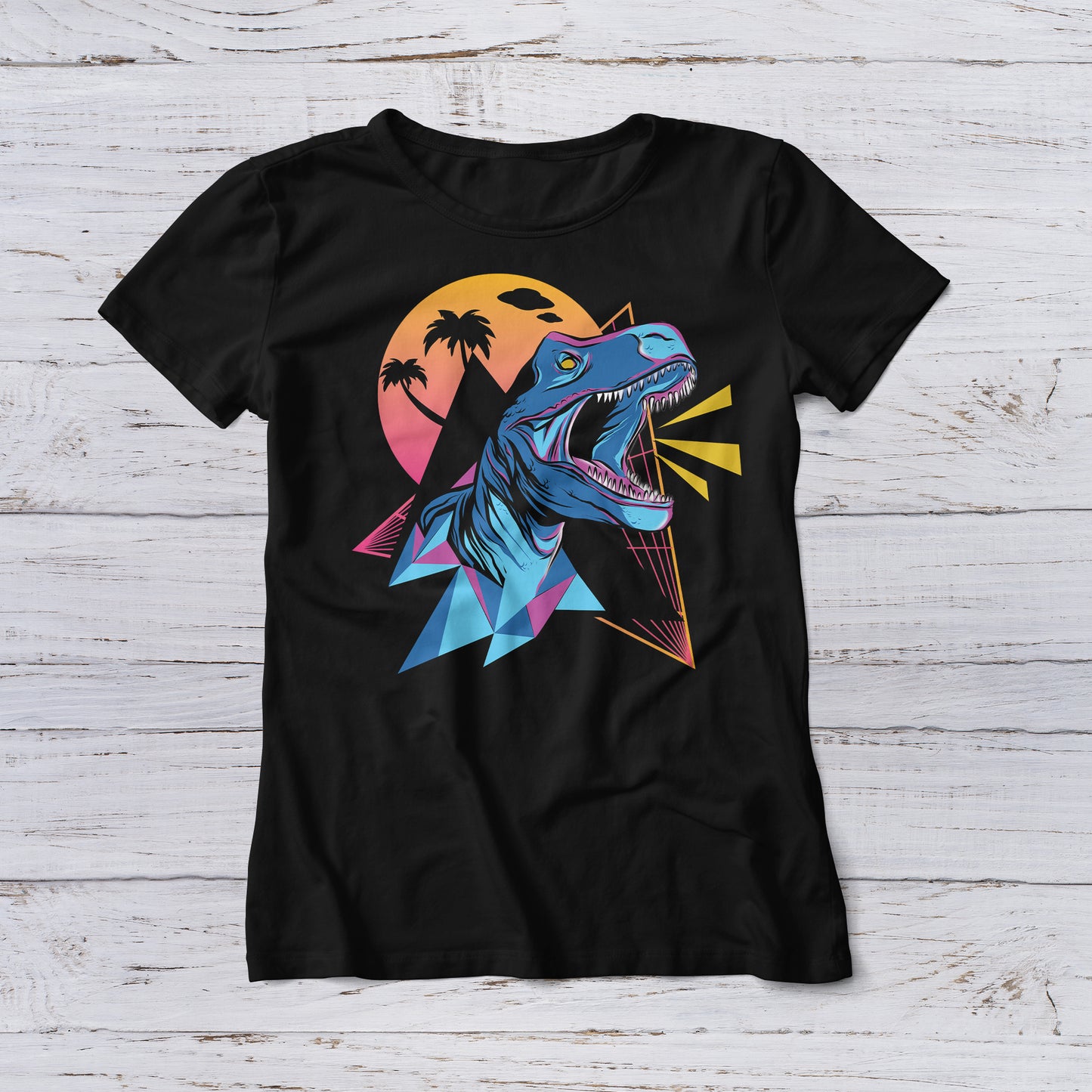 Lootgear - Gaming: Neon Retro T-Rex T-Shirt