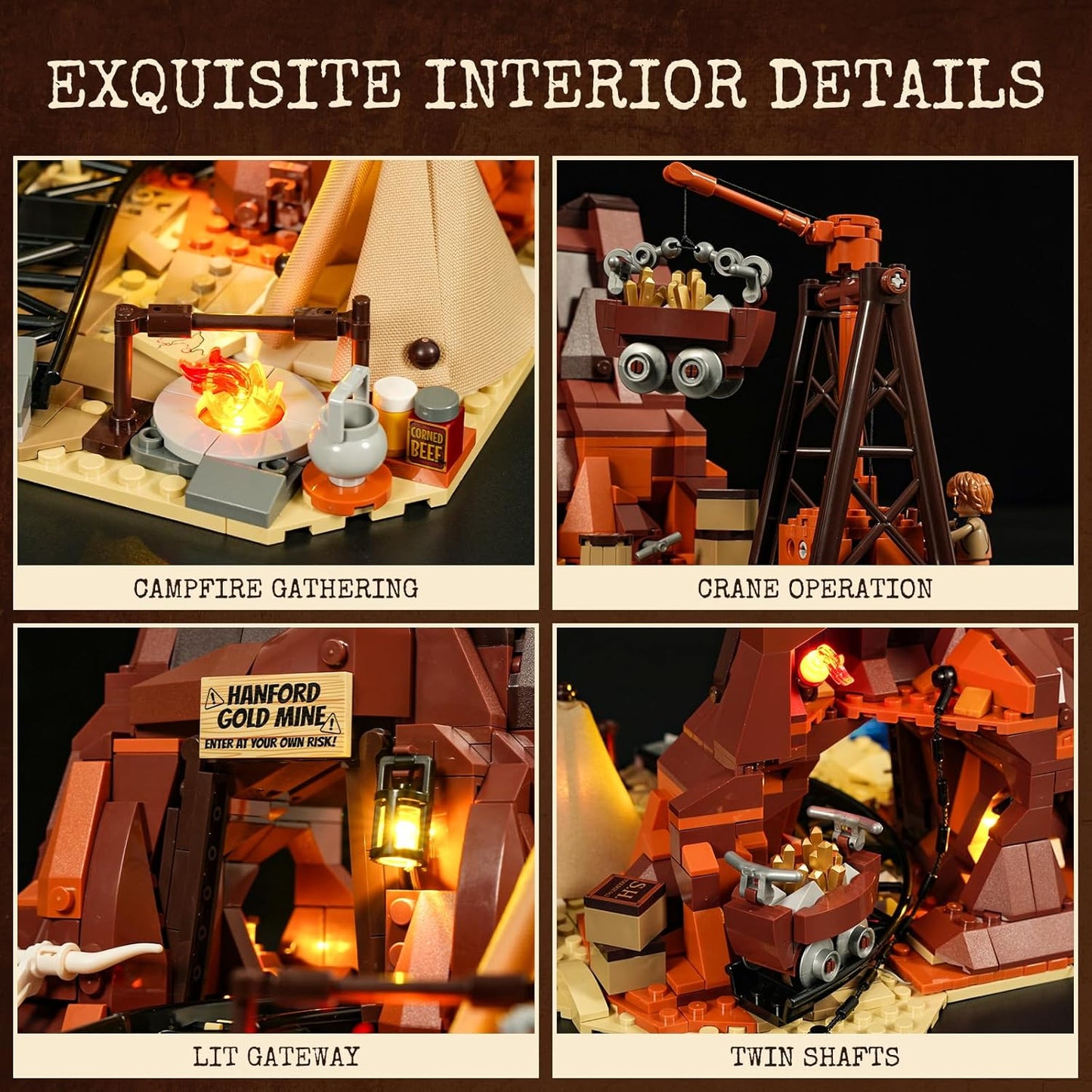 Funwhole // Lumibricks F9077 - Western: Old Gold Mine (658 Klemmbausteine)