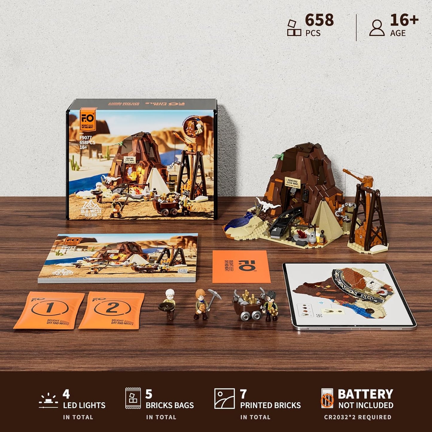 Funwhole // Lumibricks F9077 - Western: Old Gold Mine (658 Klemmbausteine)