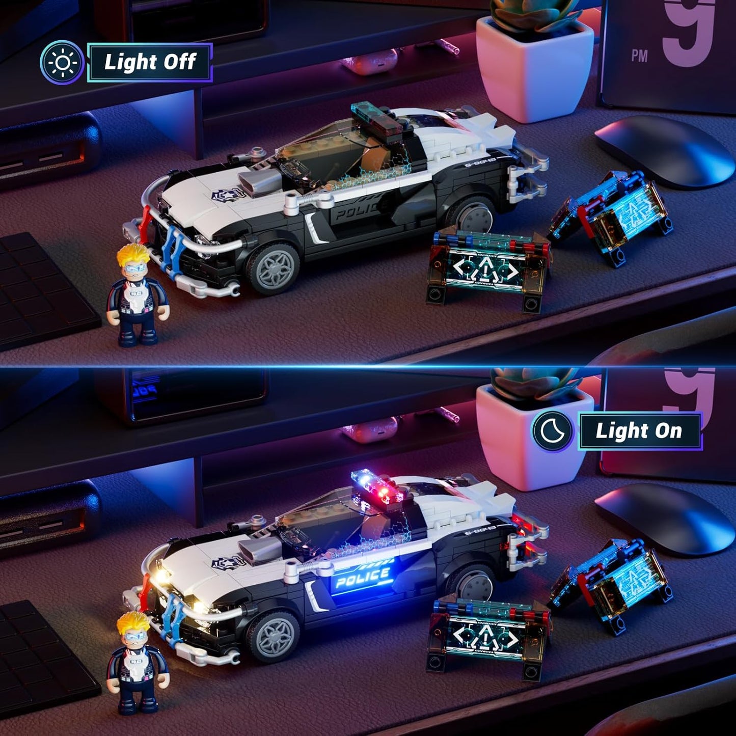 Funwhole // Lumibricks F9043 - Cyberpunk: Police Patrol Car (372 Gobricks Klemmbausteine)