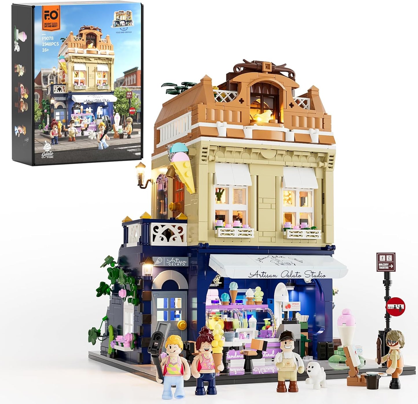 Funwhole // Lumibricks F9078 - City: Eisdiele (1948 Klemmbausteine)