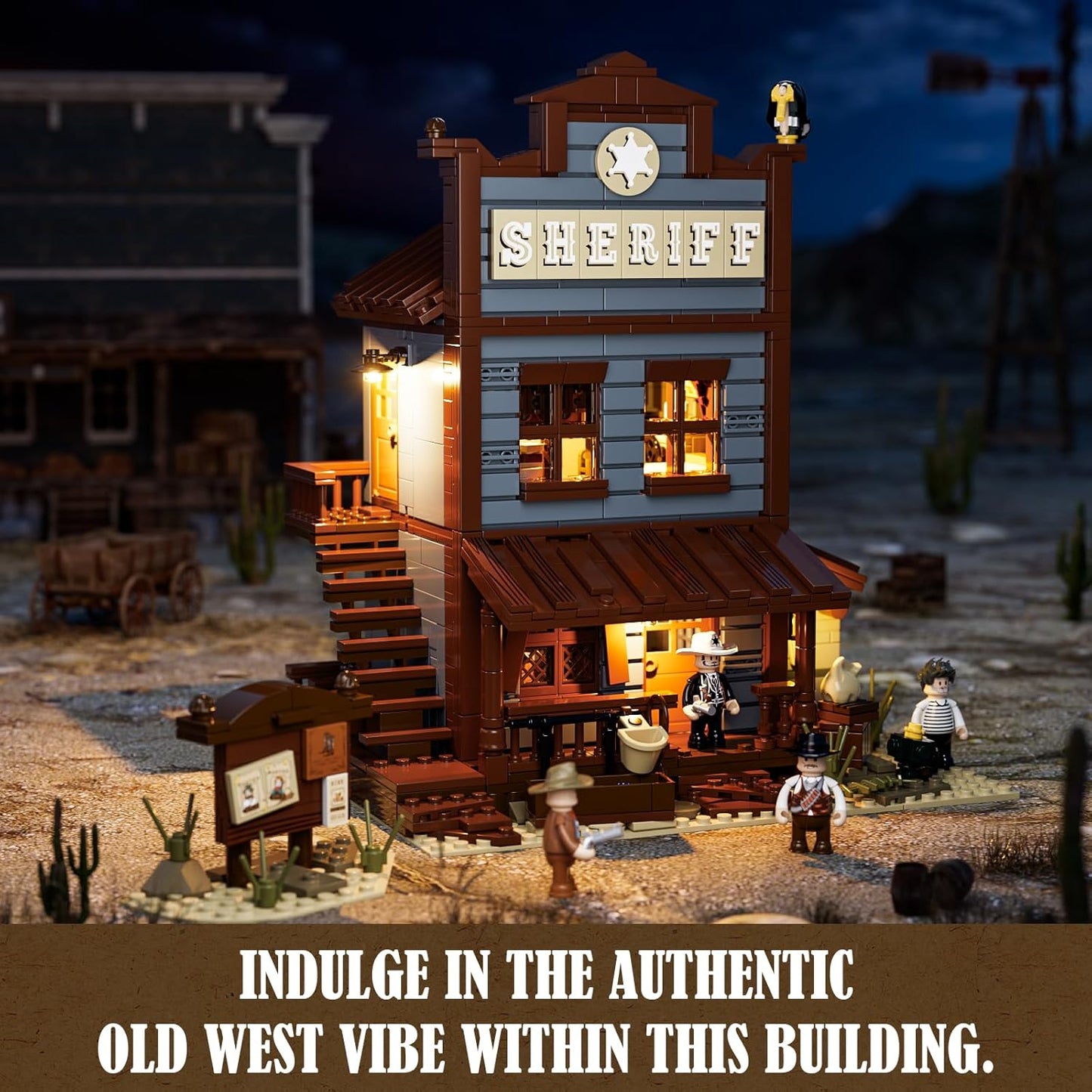 Lumibricks // Funwhole F9026 V2 - Western: Sheriff Office (1240 Gobricks Klemmbausteine)