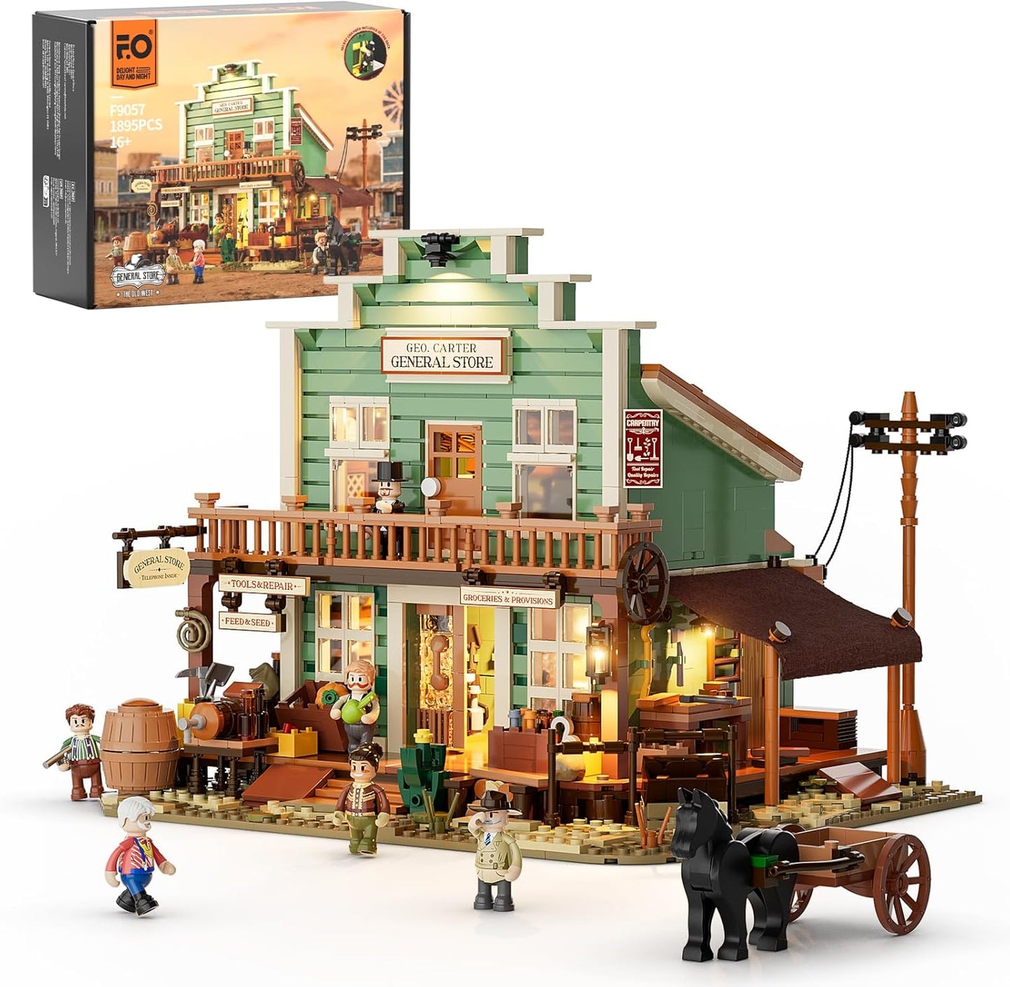 Funwhole // Lumibricks F9057 - Western: Old West General Store (1895 Klemmbausteine)
