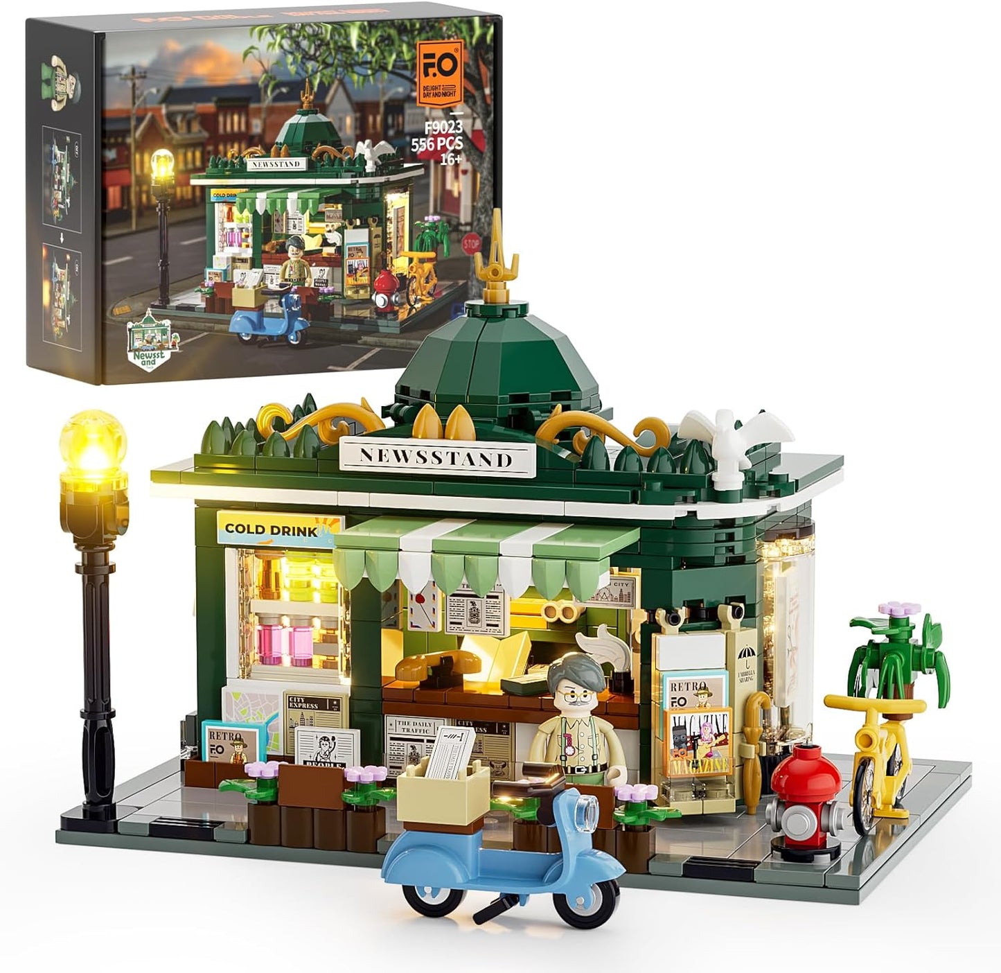 Lumibricks // Funwhole F9023 - City: Newsstand (556 Gobricks Klemmbausteine)