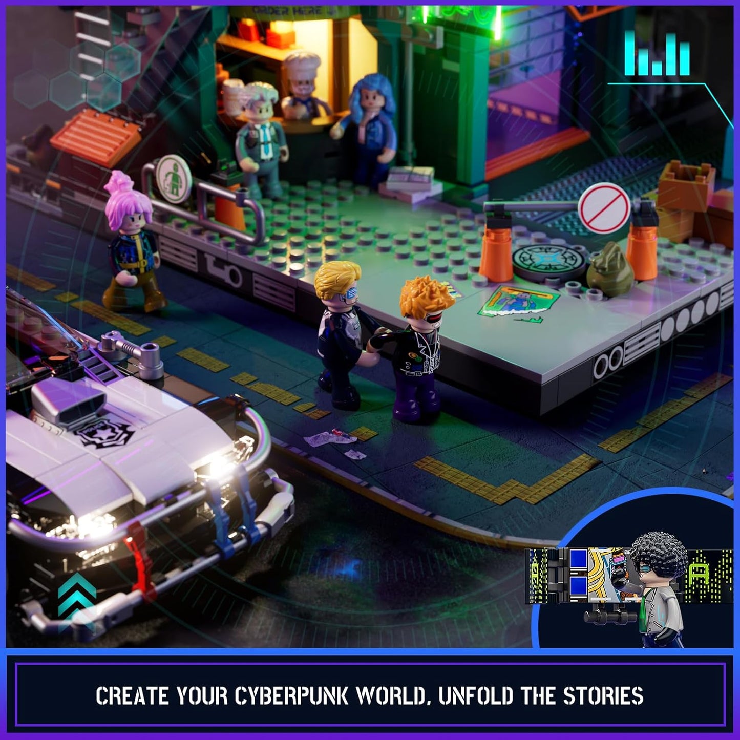 Funwhole // Lumibricks F9043 - Cyberpunk: Police Patrol Car (372 Gobricks Klemmbausteine)