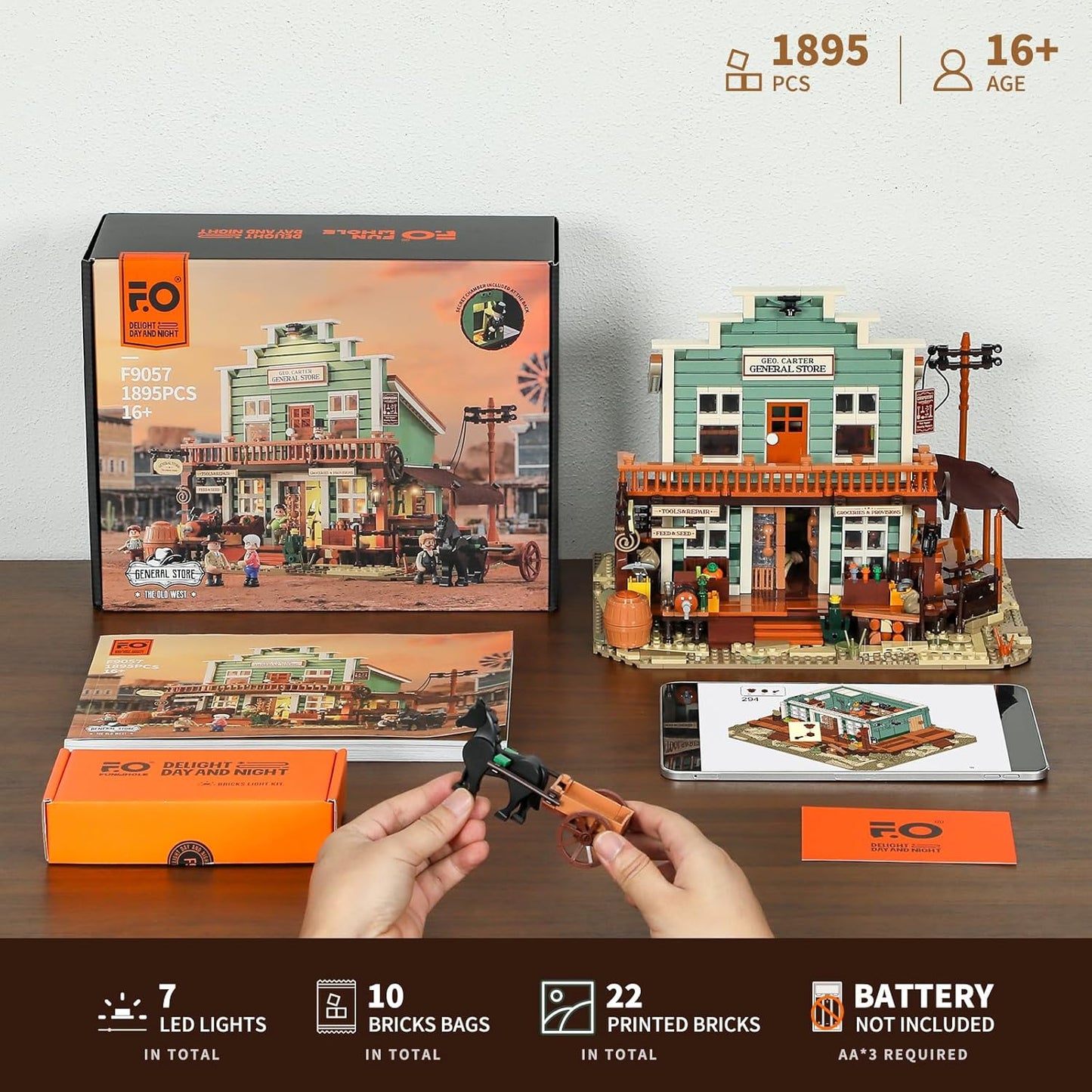 Funwhole // Lumibricks F9057 - Western: Old West General Store (1895 Klemmbausteine)