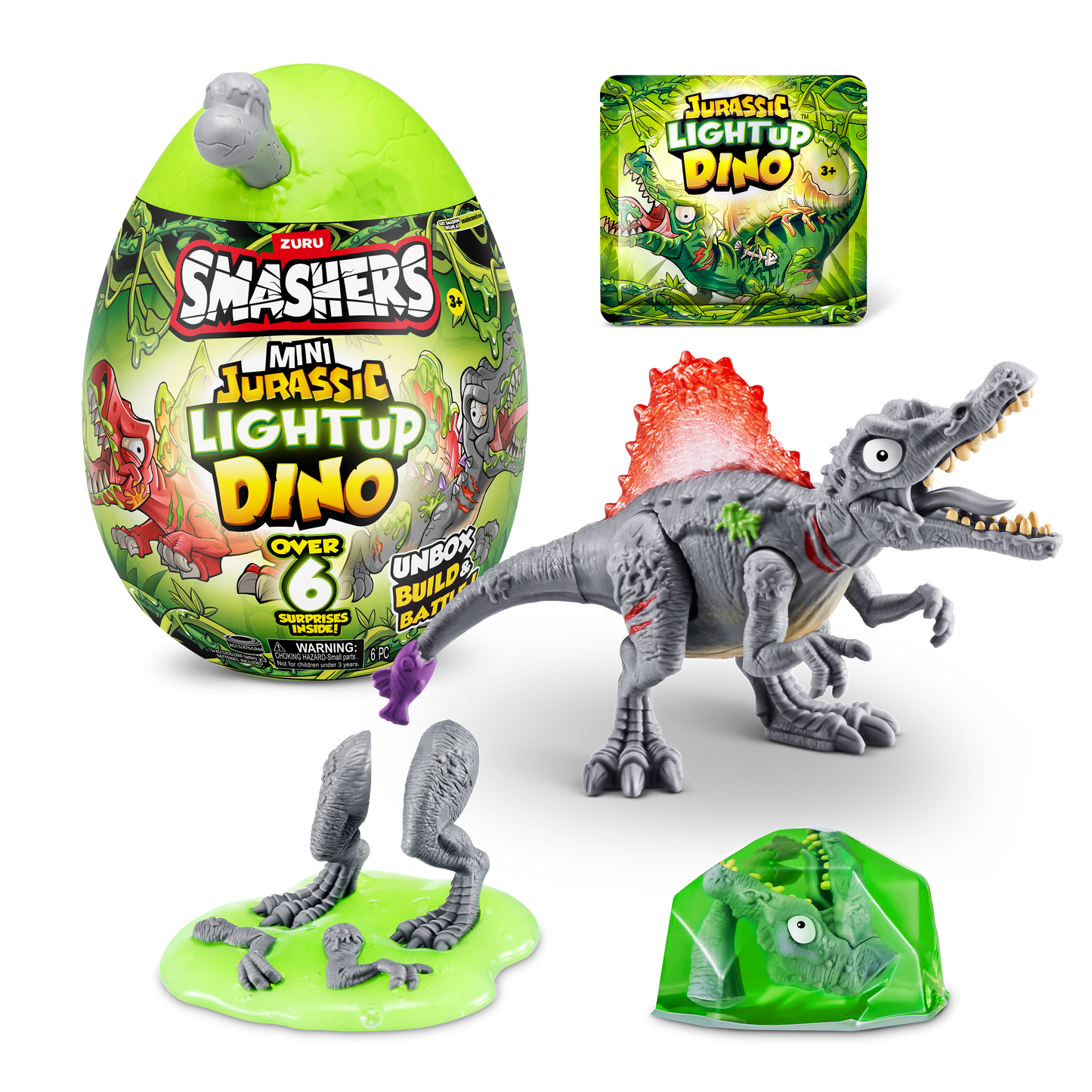 Zuru - Smashers: Mini Jurassic Light Up Dino Loot-Ei