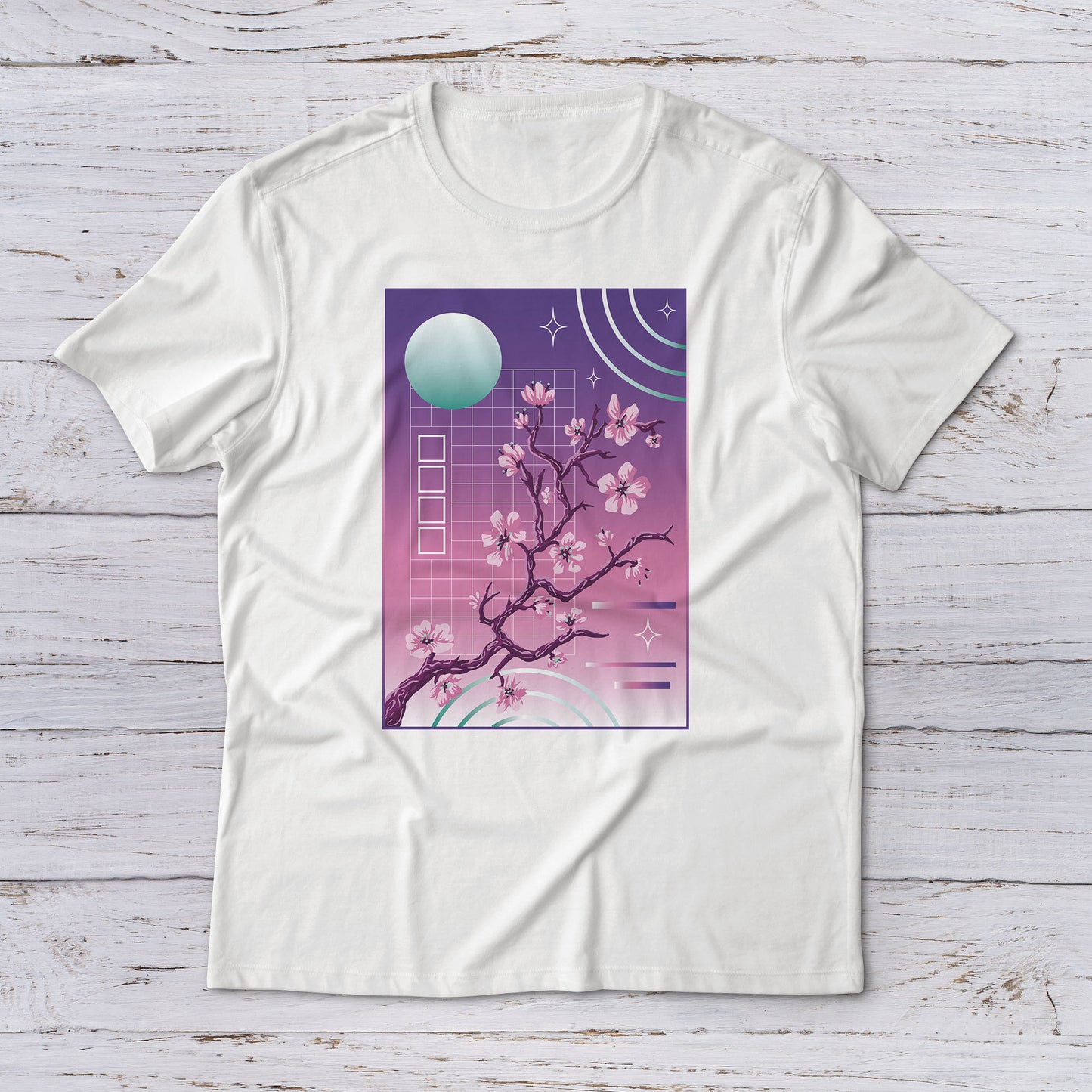 Lootgear - Fantasy World: Sakura Tree Vaporwave T-Shirt - lootstore.de