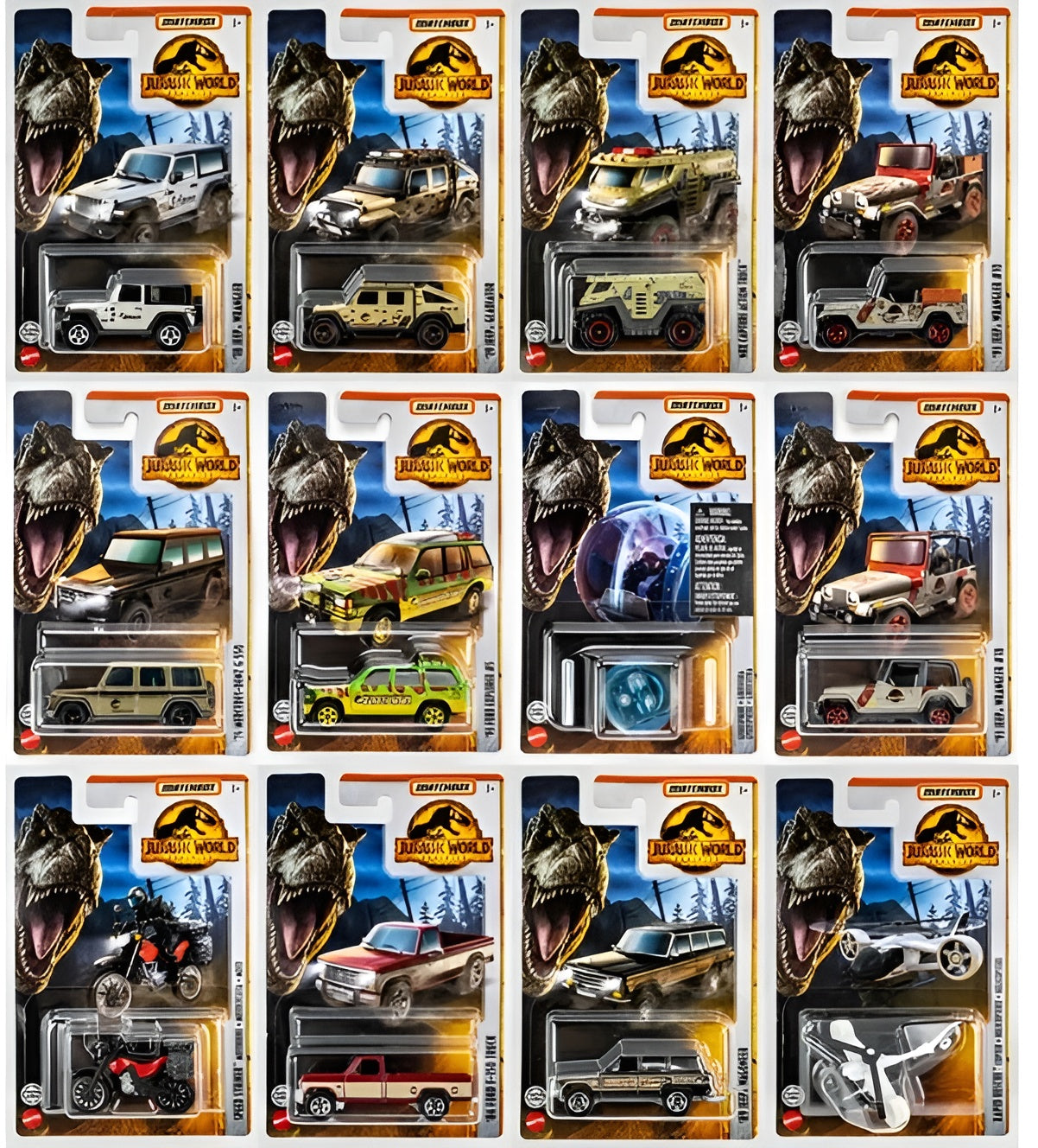 Mattel - Matchbox Jurassic World: 12er Komplett-Set - lootstore.de
