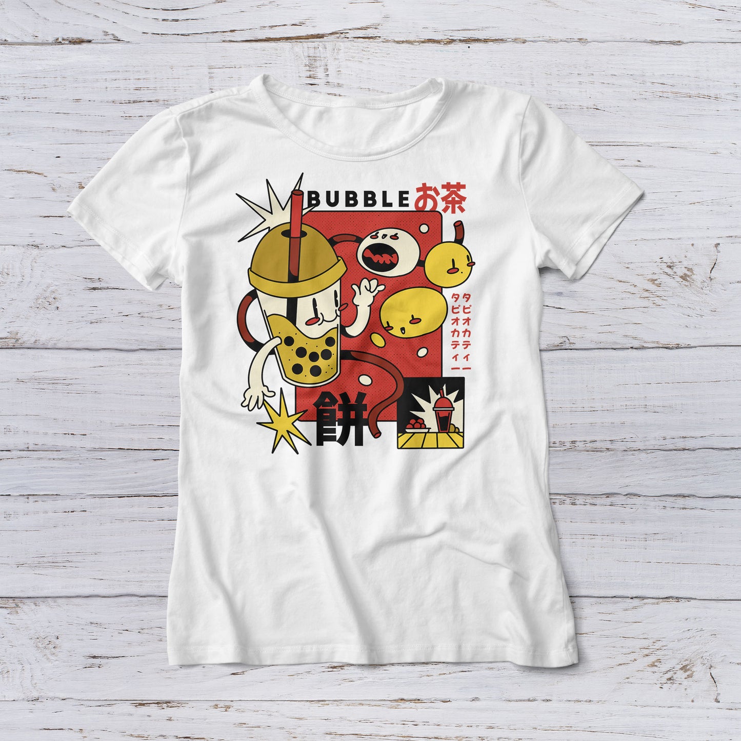 Lootgear - Cartoon World: Retro Bubble Tea T-Shirt - lootstore.de