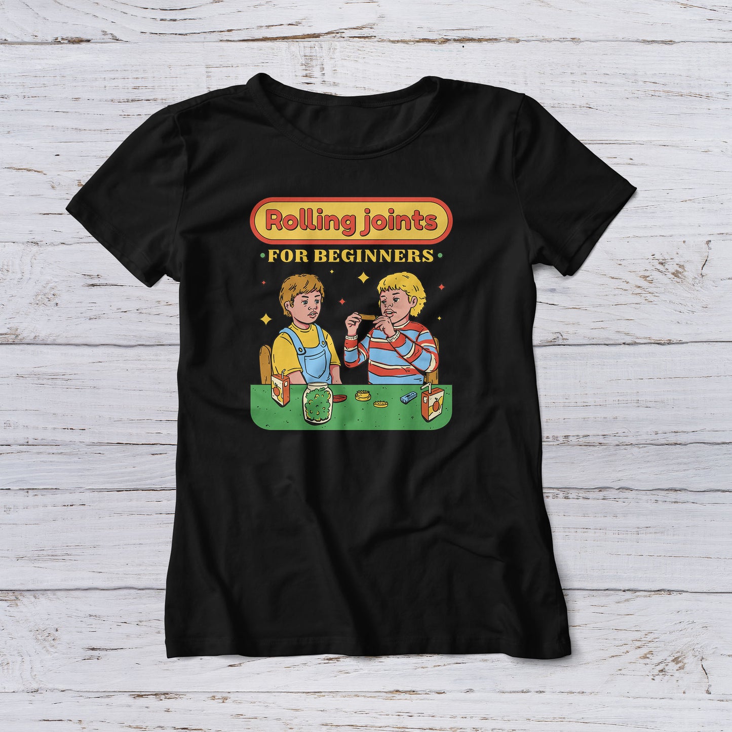 Lootgear - Cartoon World: Rolling Joints For Beginners T-Shirt - lootstore.de