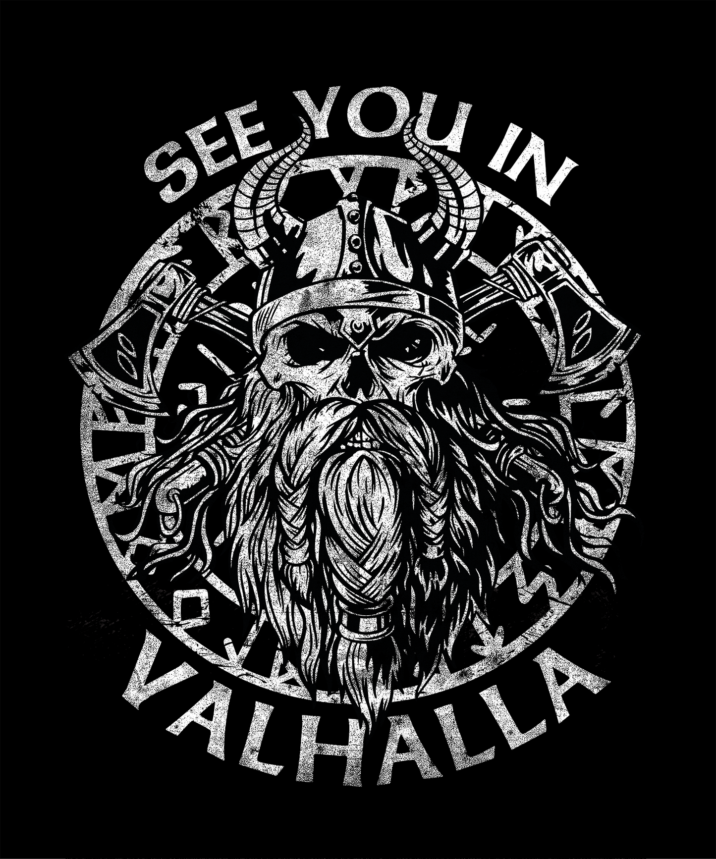 Lootgear - Black & White: See you in Valhalla Vikings T-Shirt - lootstore.de