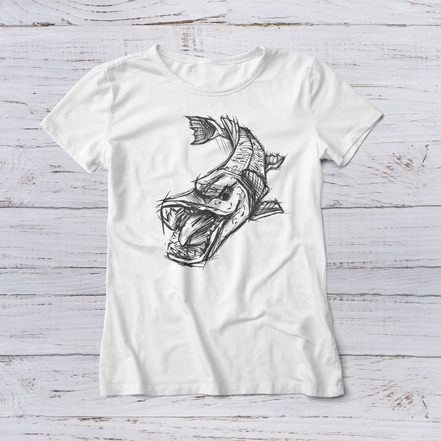 Lootgear - Cartoon World: Fisch Sketch T-Shirt - lootstore.de