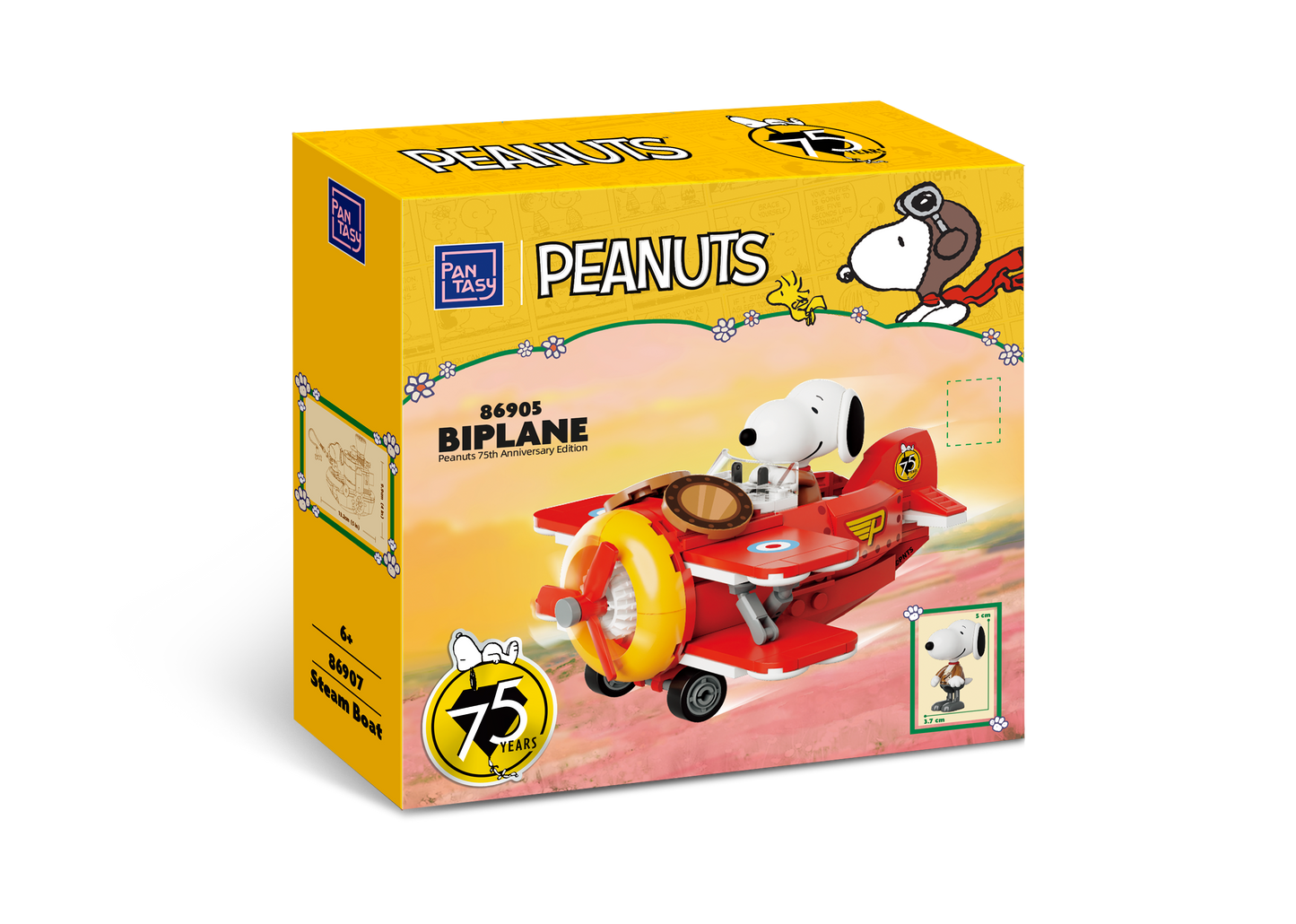 Pantasy - Peanuts: Snoopy mit Biplane Klemmbaustein Set 86905 - lootstore.de