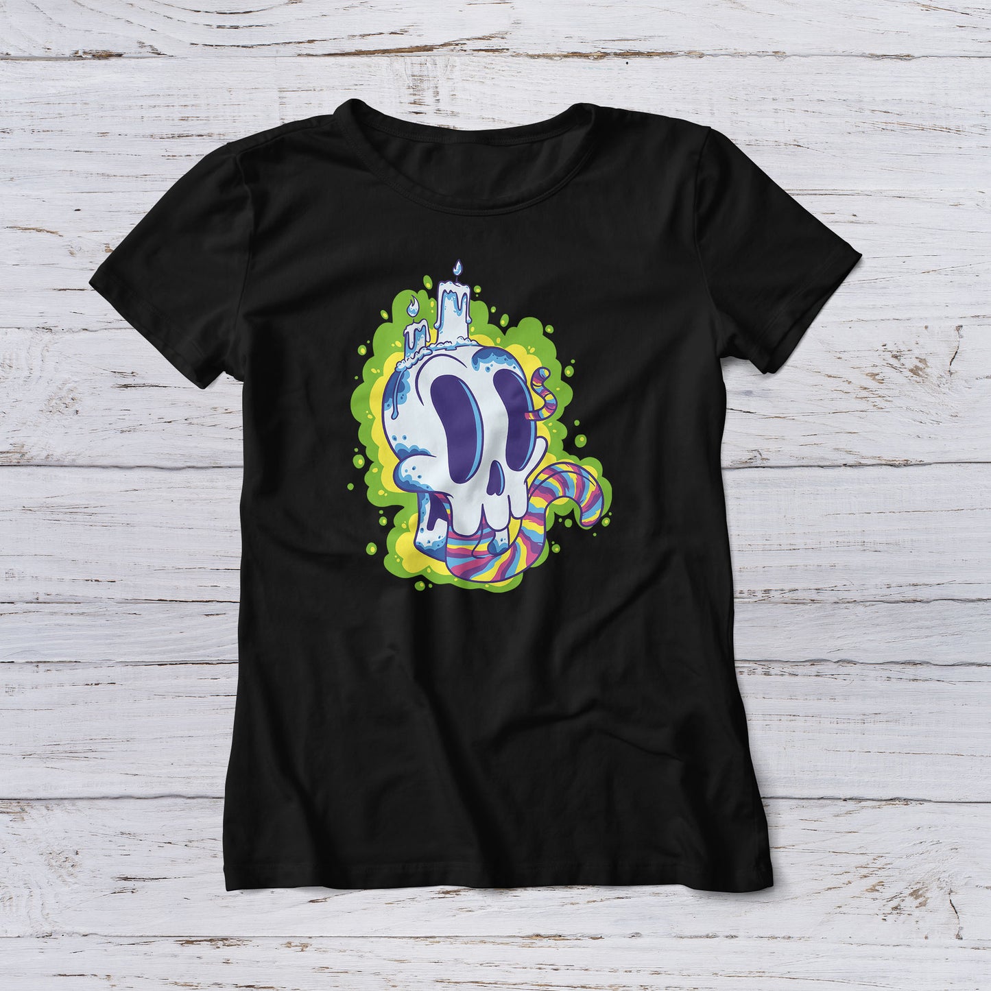 Lootgear - Horror: Trippy Skull T-Shirt - lootstore.de