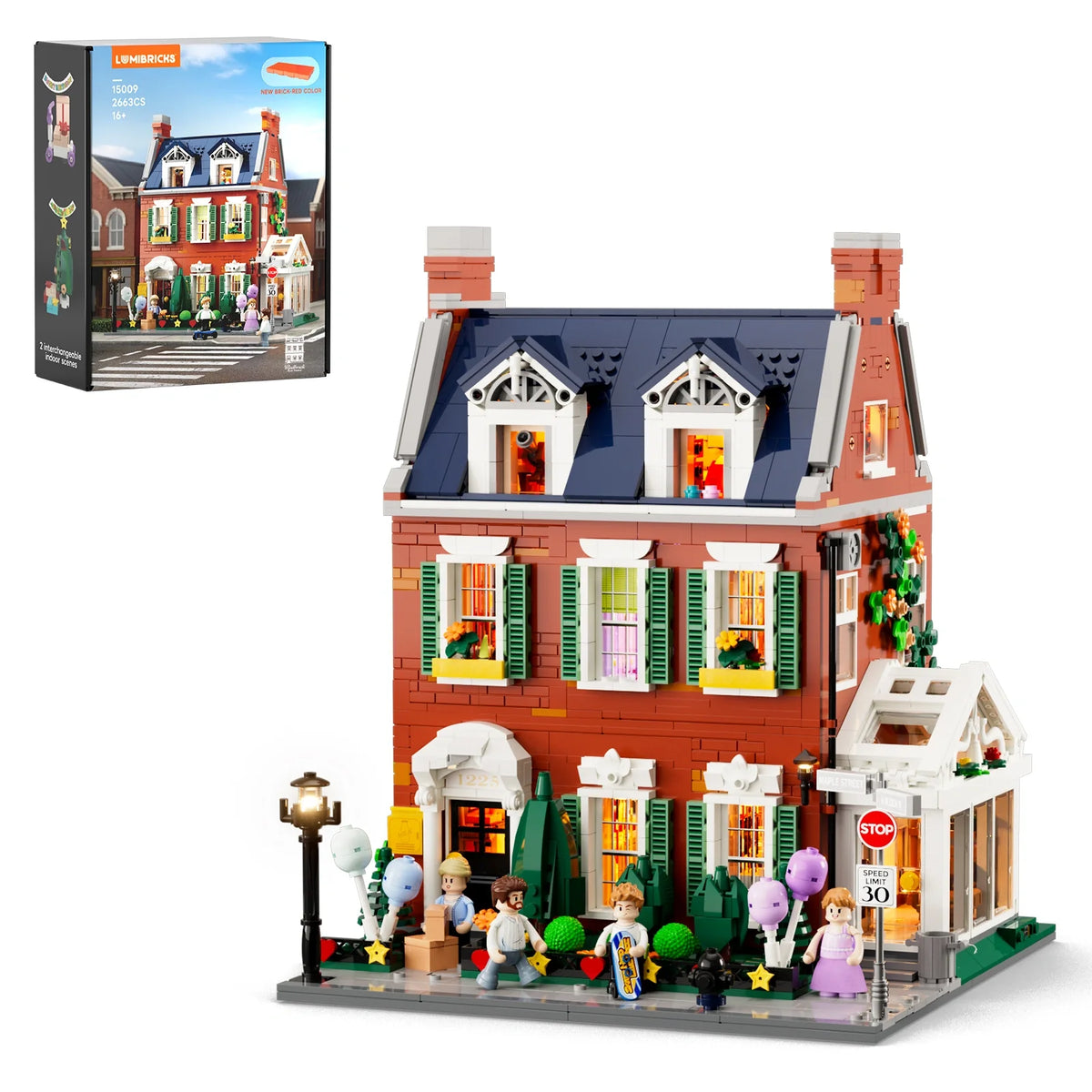Lumibricks 15009 - Stadtleben: Rotes Backstein Reihenhaus