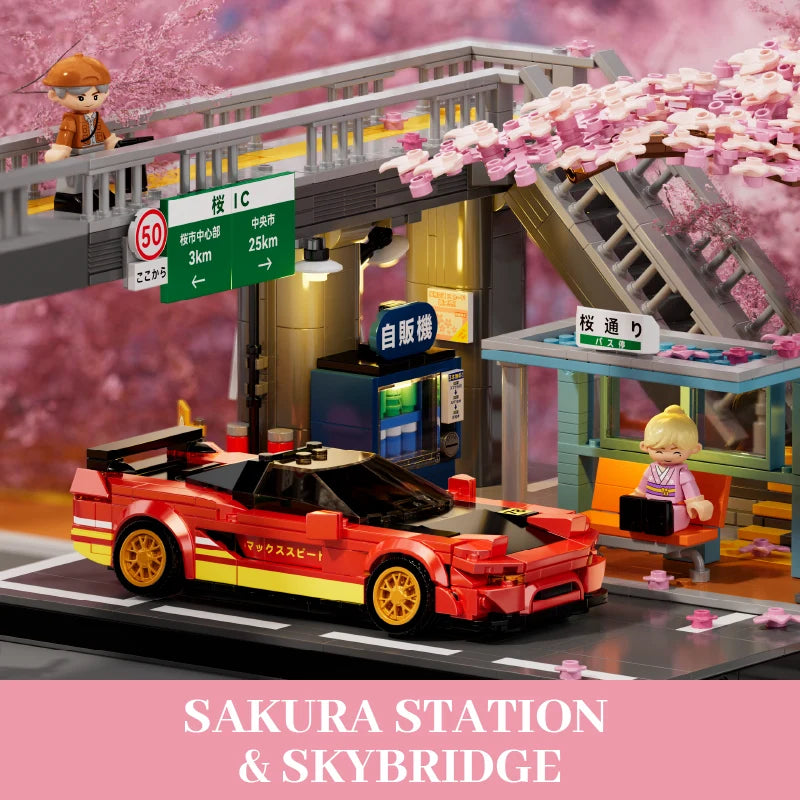 IAMBRICK 50104 - Japanese Street Cars: Sakura Station & Skybridge