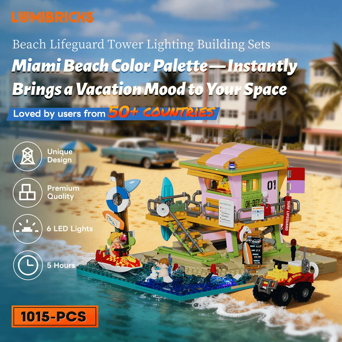 Lumibricks 18008 - Saltwind Coast: Baywatch Lifeguard Tower