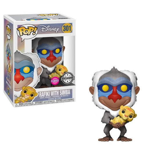 Funko POP! Disney - König der Löwen: Rafiki mit Baby-Simba (Flocked)