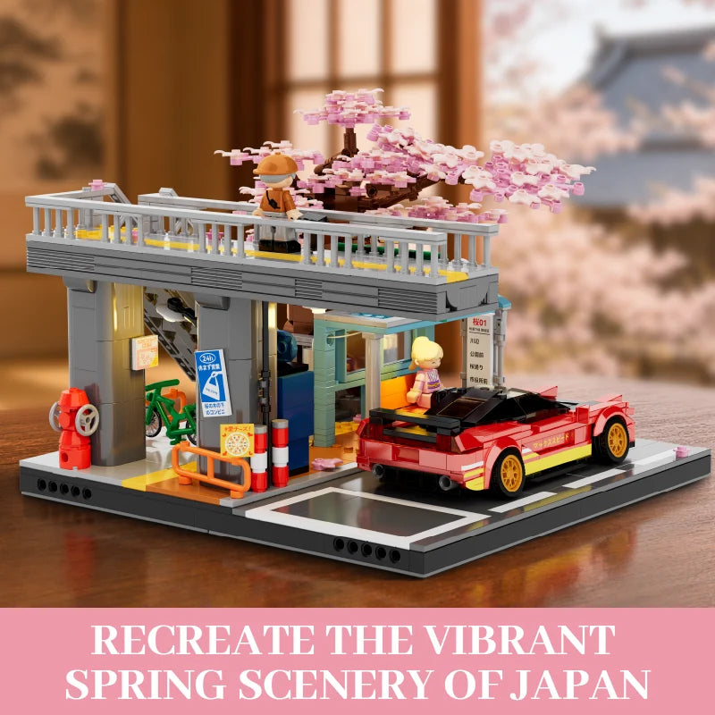 IAMBRICK 50104 - Japanese Street Cars: Sakura Station & Skybridge