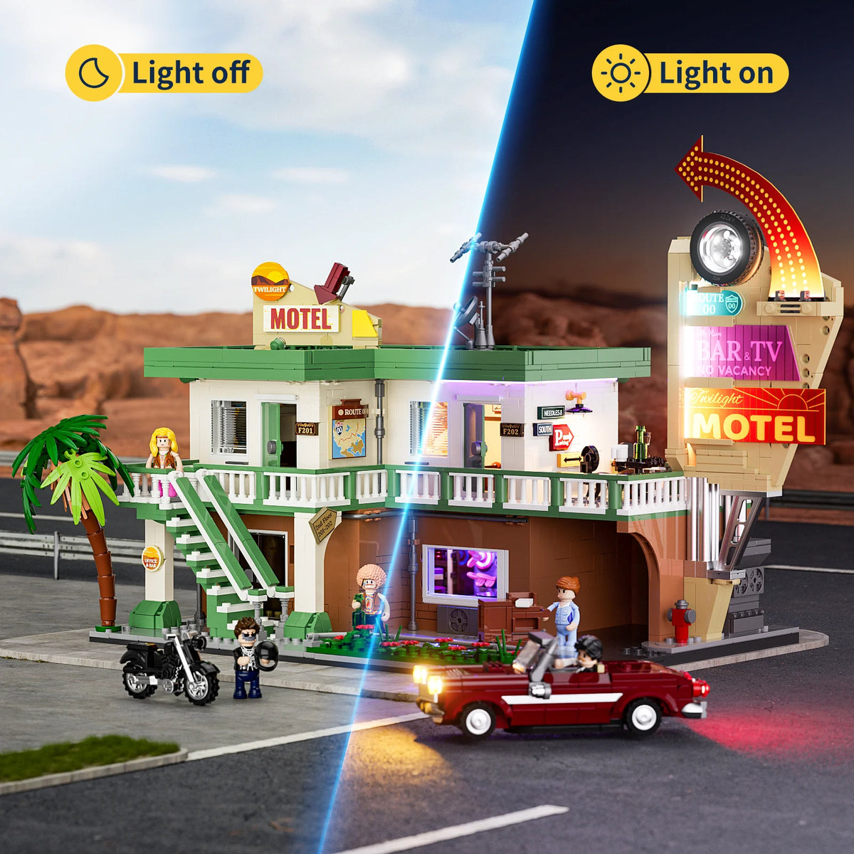 Lumibricks 18002 - Road Trip: Retro Twilight Motel
