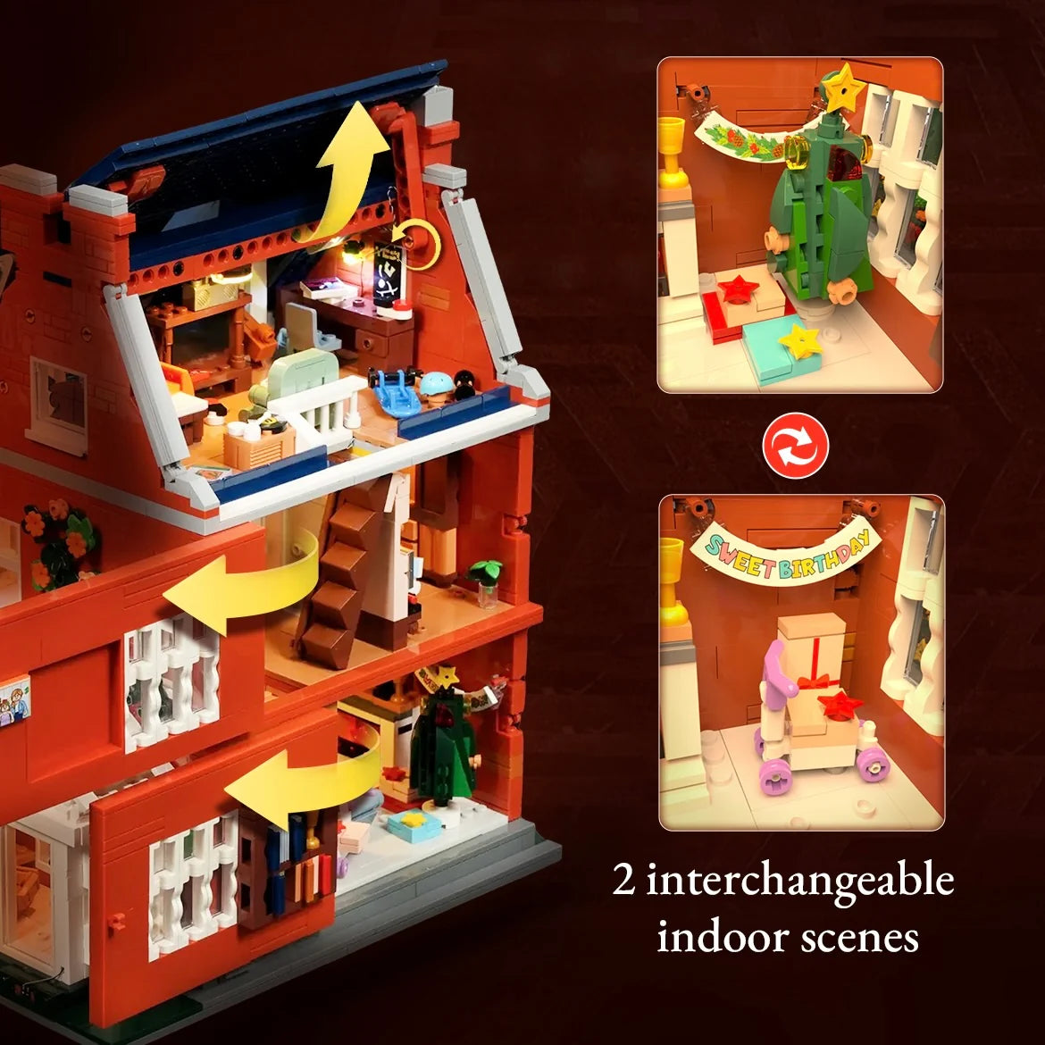 Lumibricks 15009 - Stadtleben: Rotes Backstein Reihenhaus