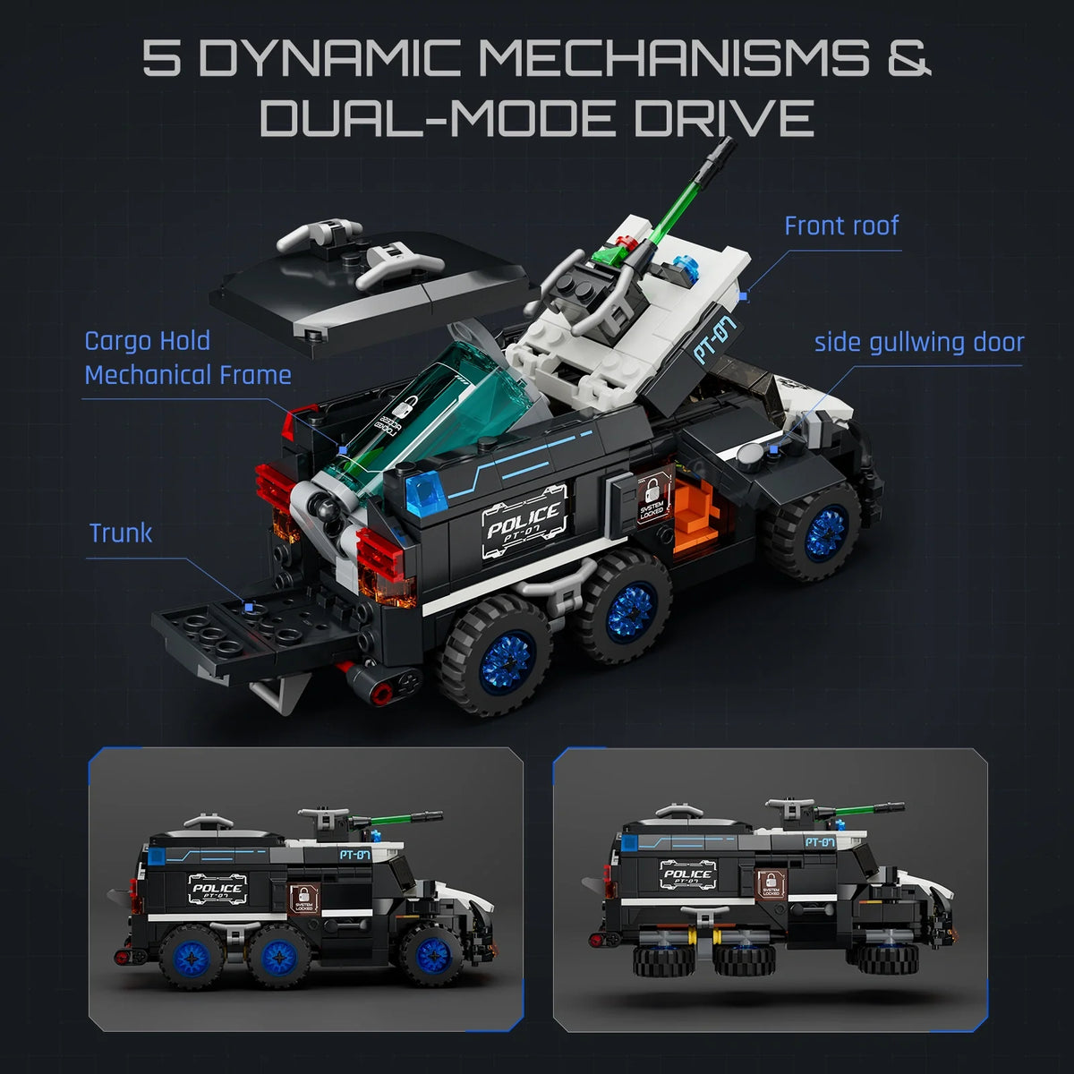 Lumibricks 17008 - Cyberpunk: Police Urban Convoy