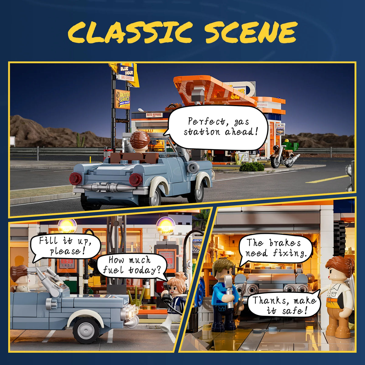 Lumibricks 18003 - Road Trip: Retro Tankstelle
