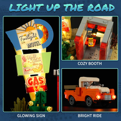 Lumibricks 18005 - Road Trip: Sunset Stopover Retro Telefonzelle