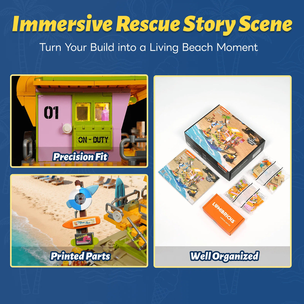 Lumibricks 18008 - Saltwind Coast: Baywatch Lifeguard Tower