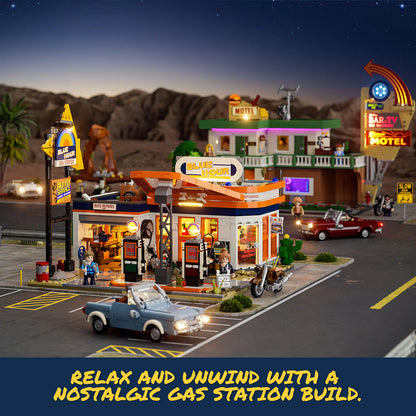 Lumibricks 18003 - Road Trip: Retro Tankstelle