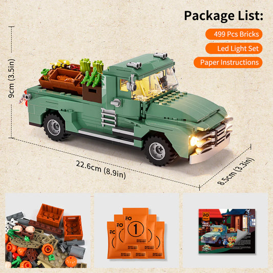 Lumibricks // Funwhole F9016 V2 - Cars: Farm Truck (499 Gobricks Klemmbausteine)