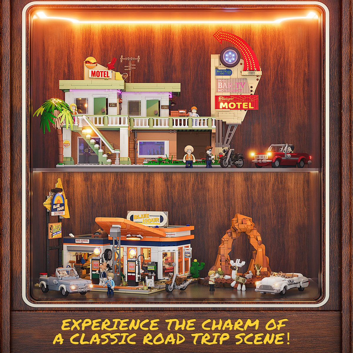 Lumibricks 18003 - Road Trip: Retro Tankstelle
