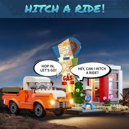 Lumibricks 18005 - Road Trip: Sunset Stopover Retro Telefonzelle