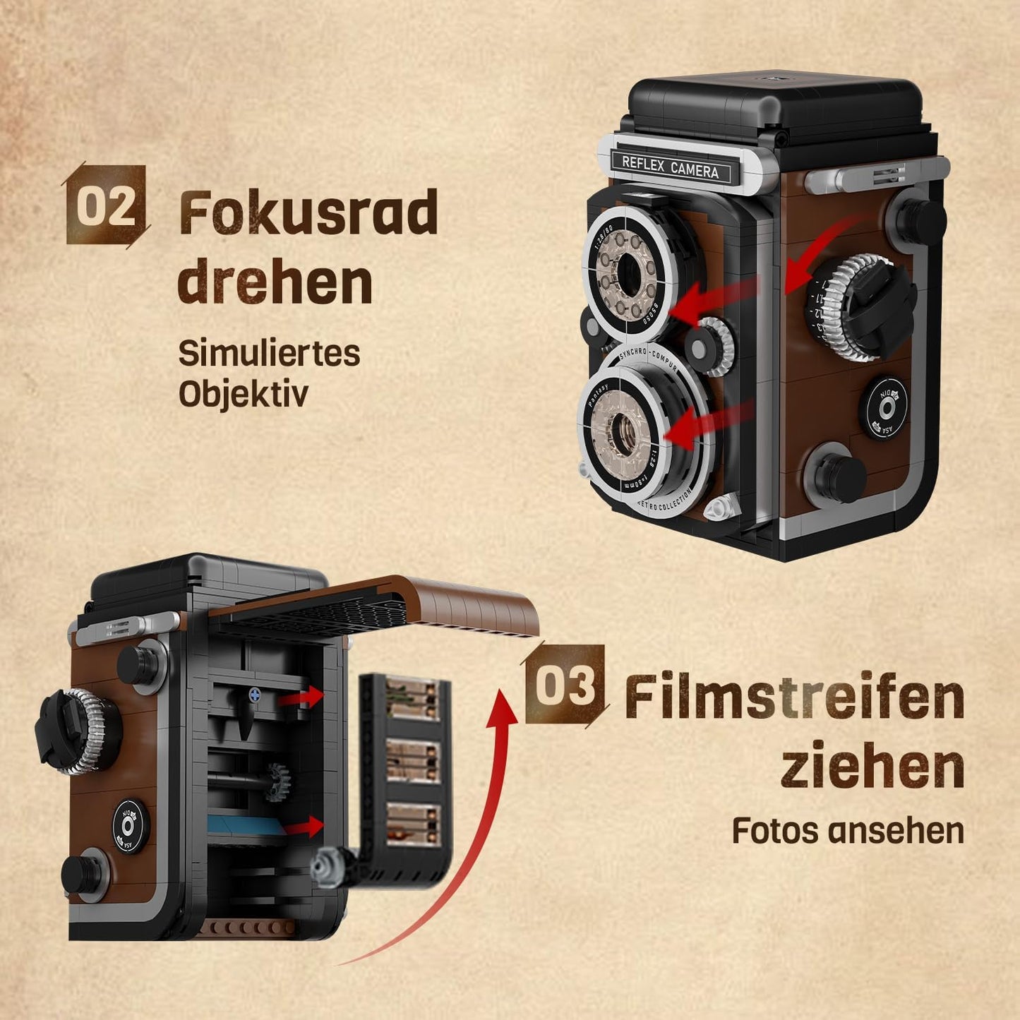 Pantasy 85050 - Retro: Twin Lens Reflex Kamera