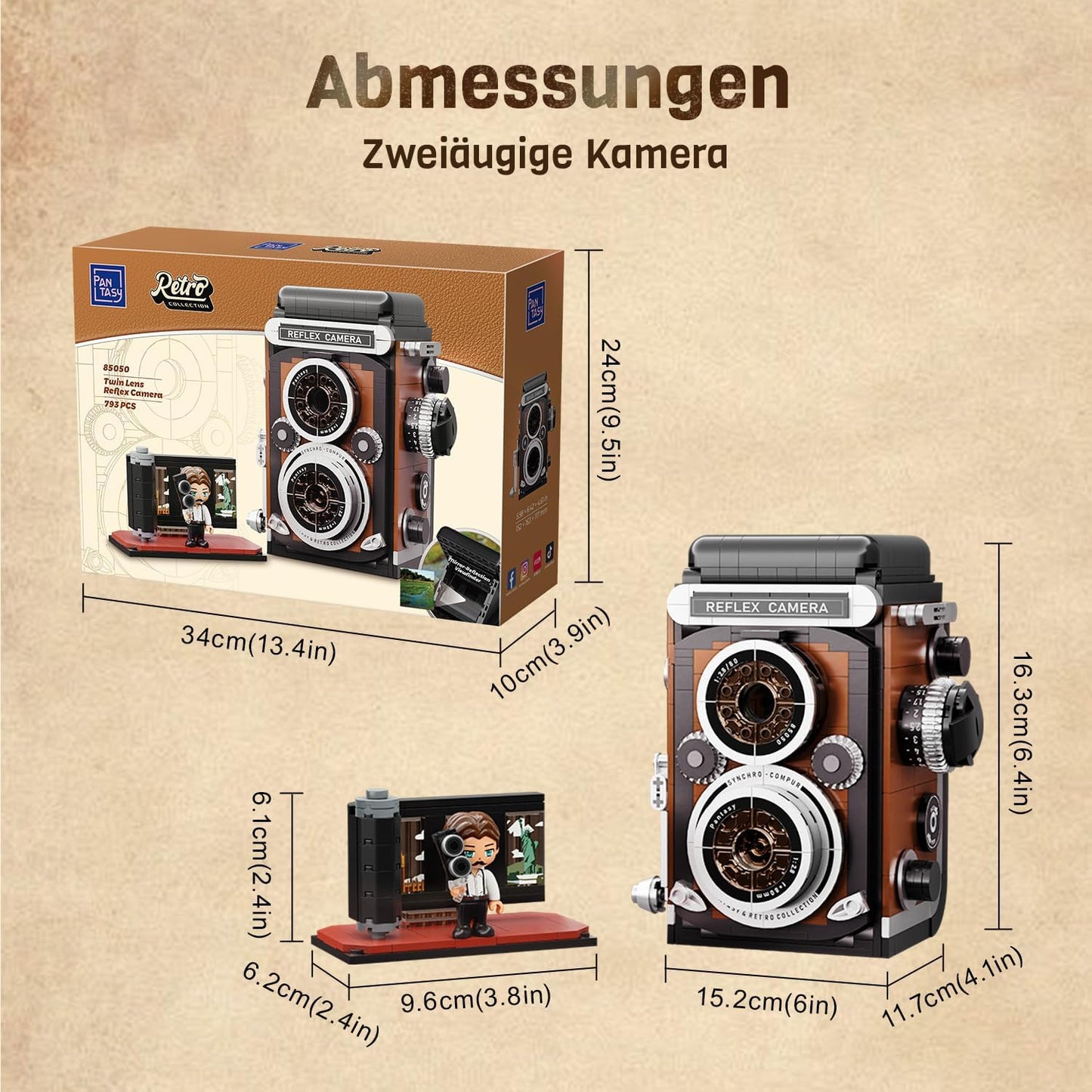 Pantasy 85050 - Retro: Twin Lens Reflex Kamera