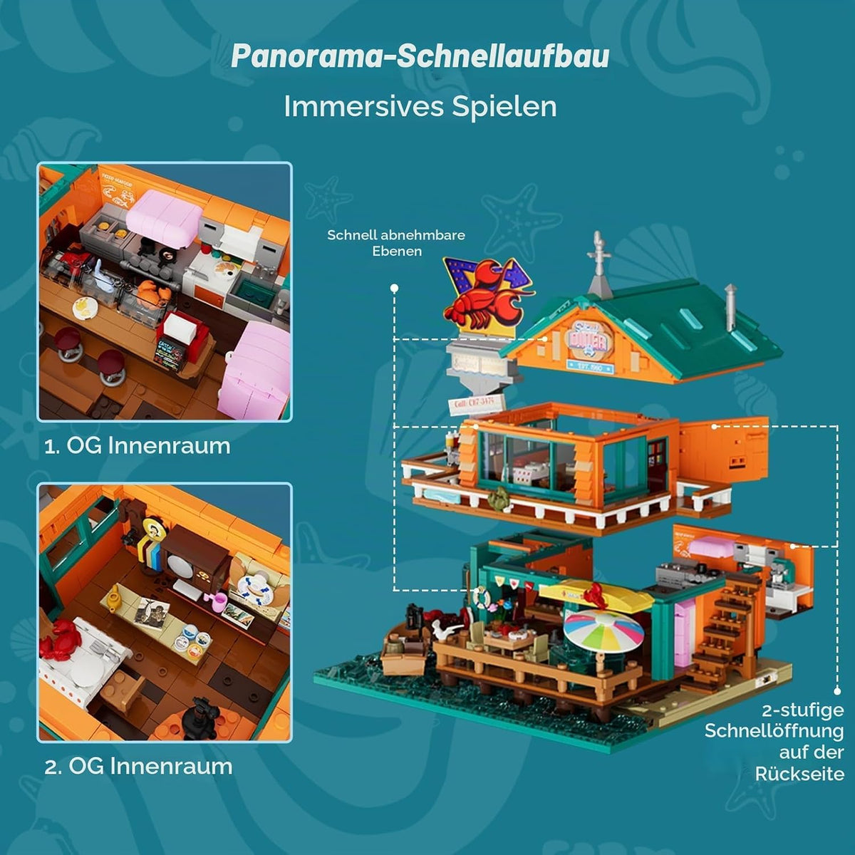 Lumibricks 18010 - Saltwind Coast: Retro Seafood Restaurant