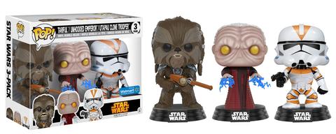 Funko POP! Star Wars: Tarfful, Unhooded Emperor, Utapau Clone Trooper