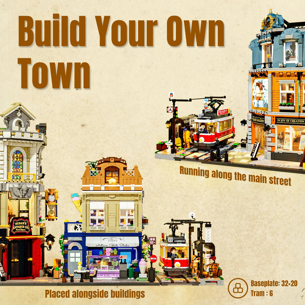 Lumibricks 15006 - Stadtleben: Haltestelle Tram Retro